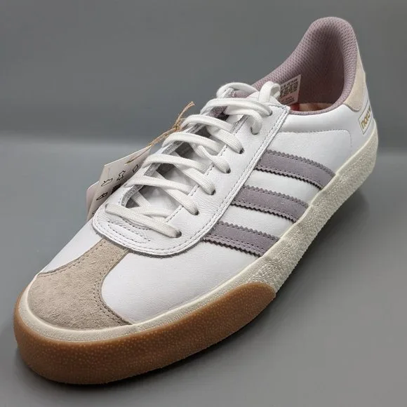 adidas Unisex Nora Gazelle ADV Shoes - White/Soft Vision/Gum - 8.5